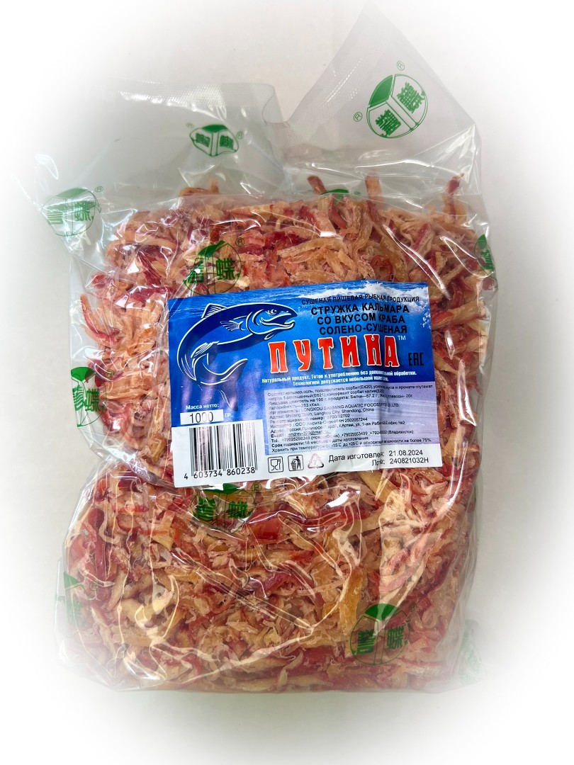 Кальмар стружка со вкусом краба "Розовая" (ПУТИНА) в Тучково
